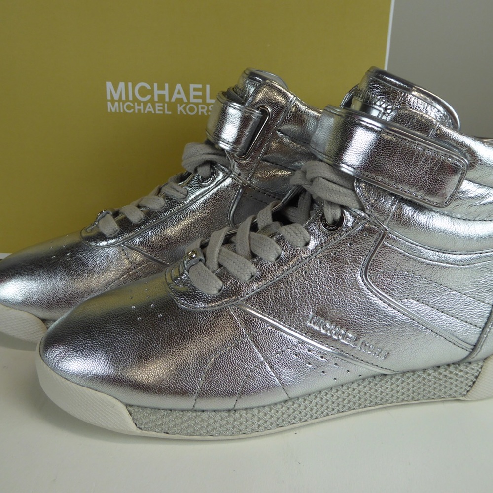 Michael Kors Metallic Leather Addie High Top Shoes